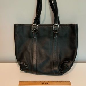 Black Coach Leather Tote